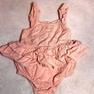 Peach Ruffled Baby Romper